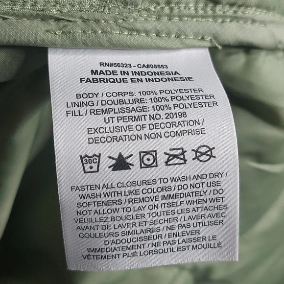 Nike Sportswear Essentials Quilted Trench Coat Jacket Olive Green Womens XL - Picture 5 of 5